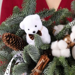 novogodnyaya kompoziciya v shlyapnoj korobke 761